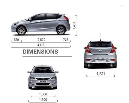 Dimensi dan spesifikasi Hyundai Grand Avega GL 1.4L AT 