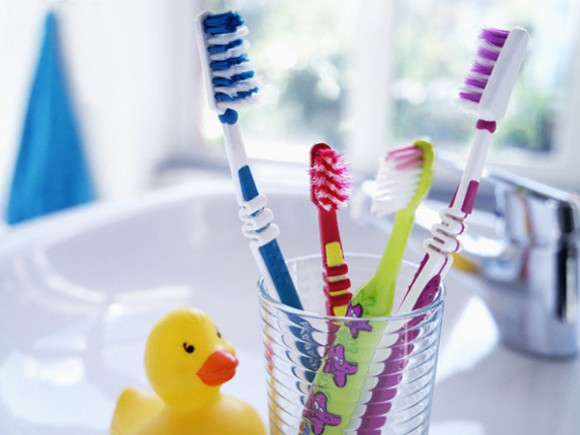 Toothbrushes in a Glass